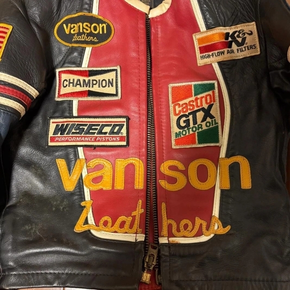 Vanson Leather Racing Jacket - Multicolor - Picture 5 of 10